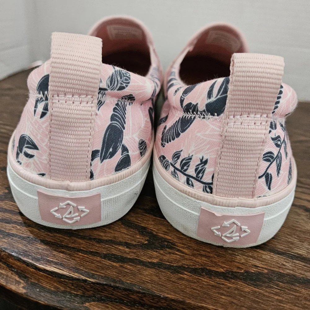 Sperry Women's Size 12 Top Sider Pink Canvas Low Top Slip On Sneakers. (5) - Picture 7 of 7